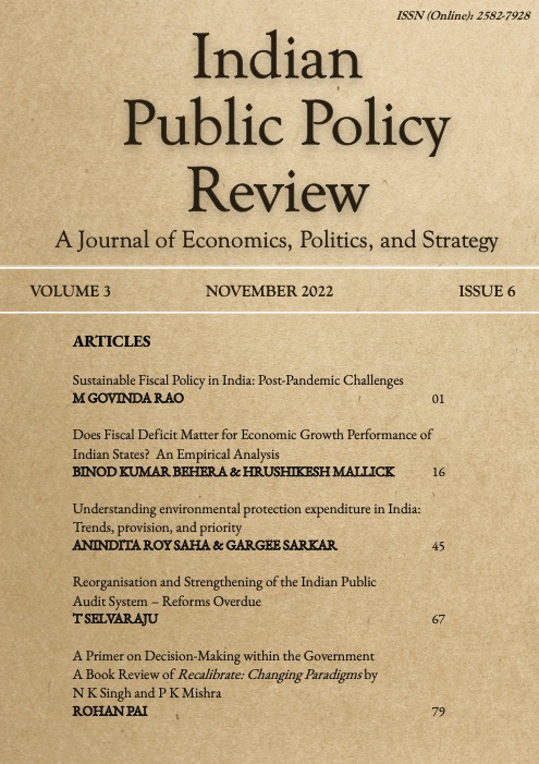 					View Vol. 3 No. 6 (Nov-Dec) (2022): Indian Public Policy Review
				