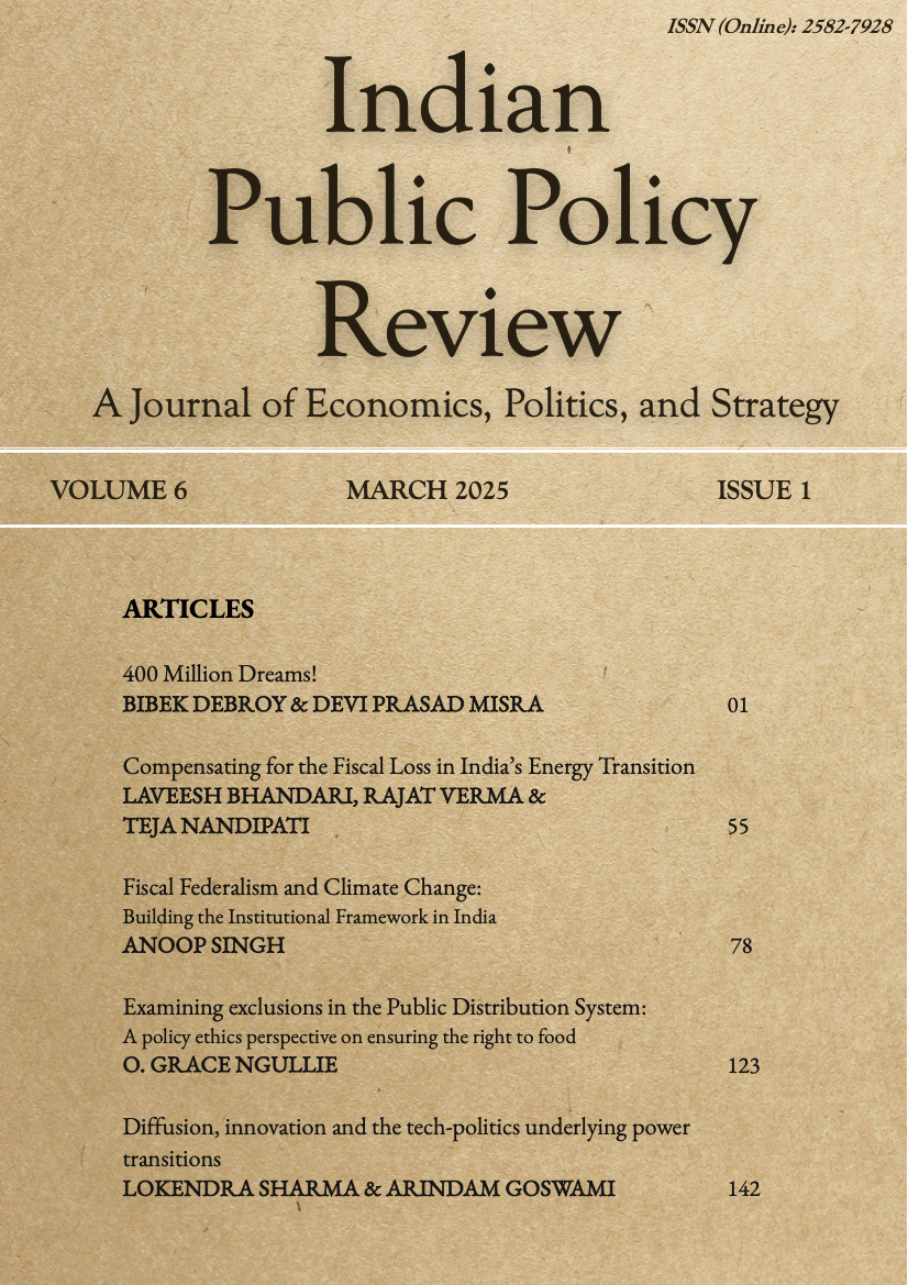 					View Vol. 6 No. 1 (2025): Indian Public Policy Review
				